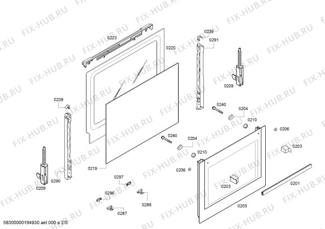 Взрыв-схема плиты (духовки) Bosch HBA22B150R H.BO.NP.L2D.IN.GLASS.B1c.X.E0_TIF/ - Схема узла 02