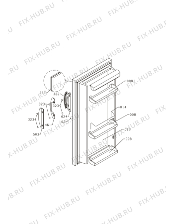 Взрыв-схема холодильника Zanussi ZRT13VB - Схема узла Door 003