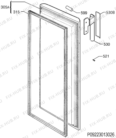 Взрыв-схема холодильника Electrolux SG254N12 - Схема узла Door 003