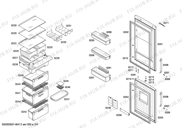 Схема №3 KGH39A07GB Smart с изображением Панель для холодильника Bosch 00700937