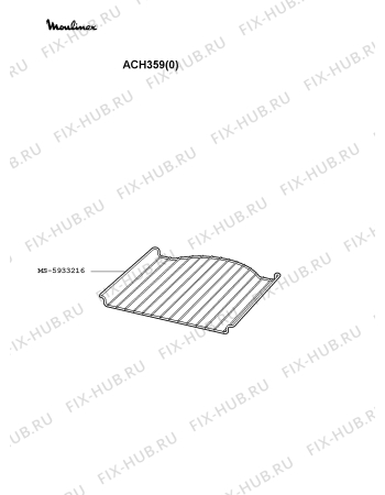 Взрыв-схема плиты (духовки) Moulinex ACH359(0) - Схема узла 5P002120.9P2