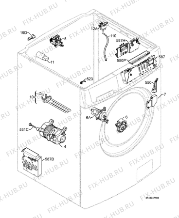 Взрыв-схема стиральной машины Zanker Electrolux ZWD14581W - Схема узла Electrical equipment 268