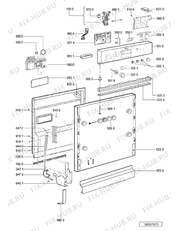 Схема №2 ADG 8517/1 NB -n.pro с изображением Панель для посудомоечной машины Whirlpool 480140100666