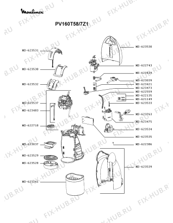 Схема №1 PV120158/7Z1 с изображением Электропитание для электрокофеварки Moulinex MS-623763