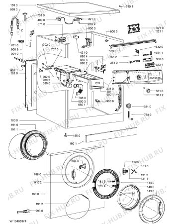 Схема №2 AWO/D 8810 с изображением Обшивка для стиральной машины Whirlpool 480111102682