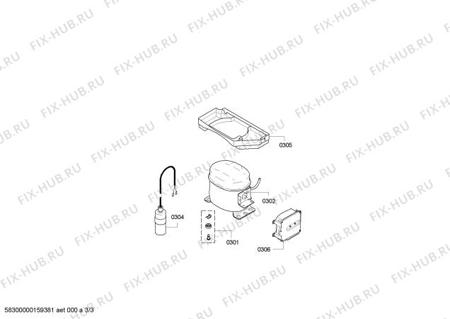 Взрыв-схема холодильника Bosch KIR24A61 - Схема узла 03