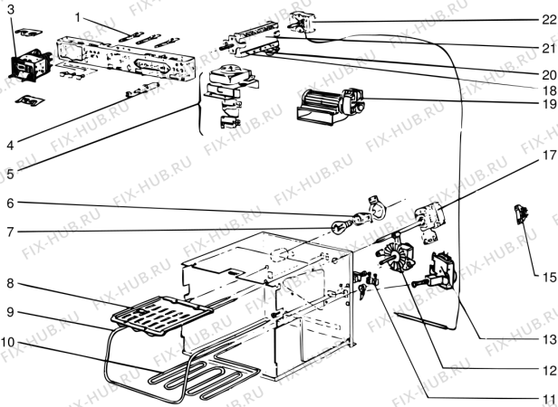 Взрыв-схема плиты (духовки) SCHOLTES F4806ELMAN (F008984) - Схема узла