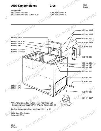 Взрыв-схема холодильника Aeg ARC2382-2 GT - Схема узла Housing 001