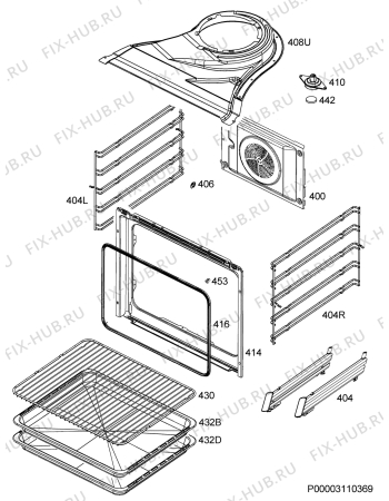 Взрыв-схема плиты (духовки) Zanussi ZOP37912XK - Схема узла Oven