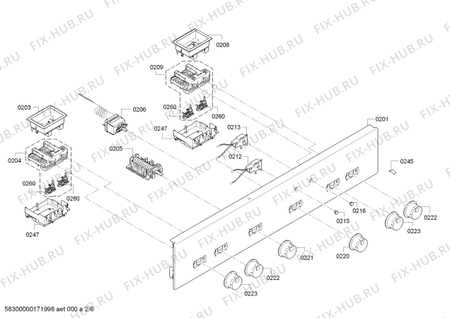 Схема №6 CH230253 с изображением Крышка для электропечи Bosch 00752092