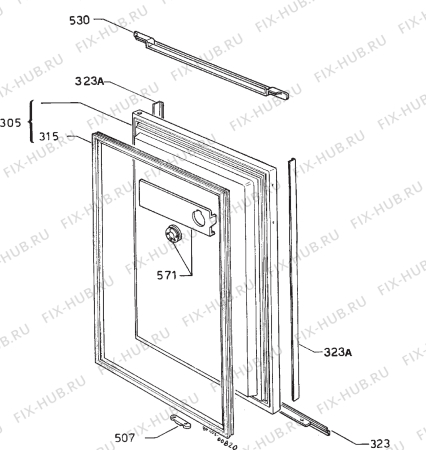 Взрыв-схема холодильника Zanussi ZPL4120 - Схема узла Door 003