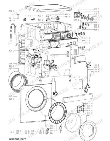 Схема №2 AWM 5085/1 с изображением Клавиша для стиральной машины Whirlpool 481241458236