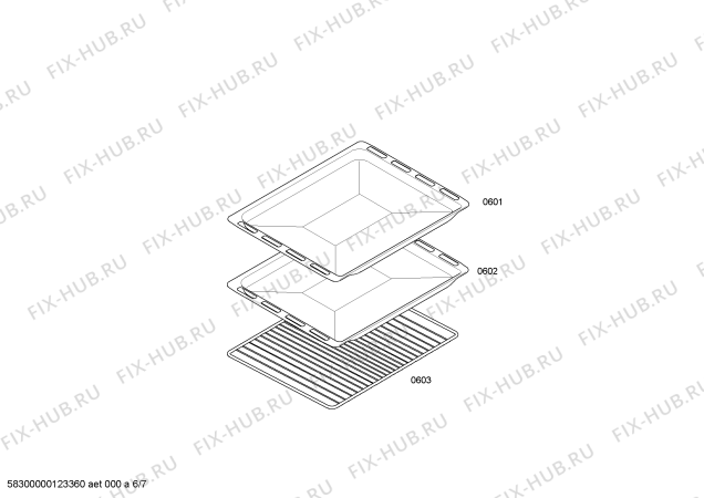 Взрыв-схема плиты (духовки) Bosch HLN445025 - Схема узла 06