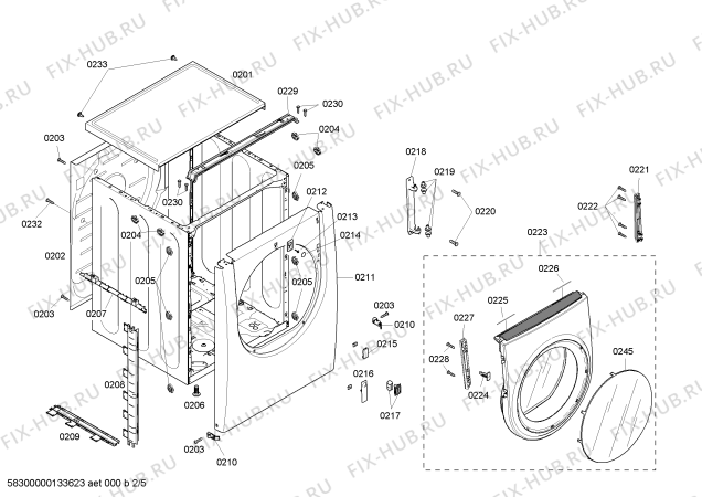 Взрыв-схема сушильной машины Bosch WTMC533SCN Nexxt 500 plus Series - Схема узла 02