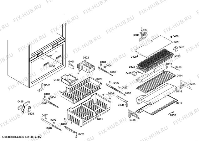 Схема №6 RY491701 с изображением Крепеж для холодильника Bosch 00685622