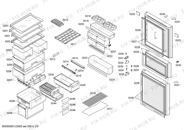 Схема №2 KK28F2642W с изображением Декоративная панель для холодильника Siemens 00707851