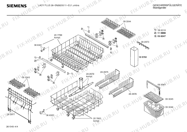 Взрыв-схема посудомоечной машины Siemens SN26200 - Схема узла 04