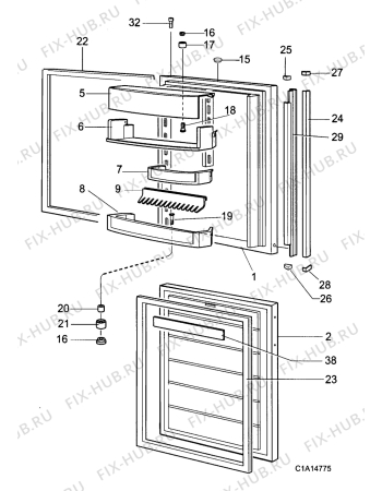 Взрыв-схема холодильника Electrolux ER9671S - Схема узла Right Door