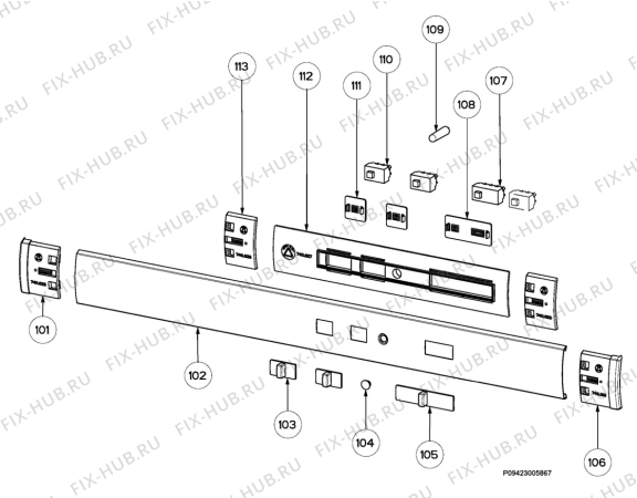 Взрыв-схема вытяжки Electrolux EFT60003X - Схема узла Section 2