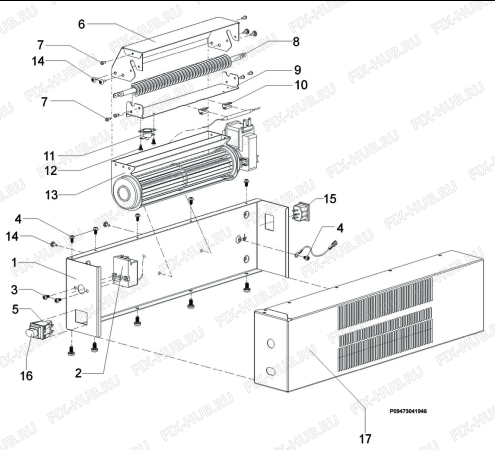 Взрыв-схема микроволновой печи Juno Electrolux JED29600X - Схема узла Section 2