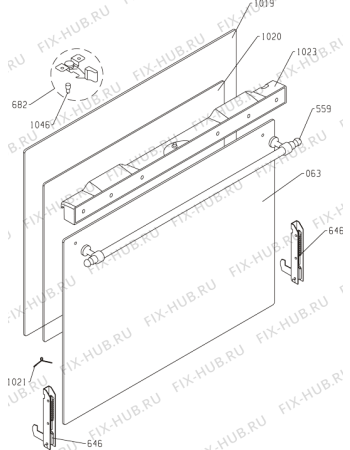 Схема №1 GI52339RBR (326655, P51A3-14VT) с изображением Дверца для плиты (духовки) Gorenje 430034