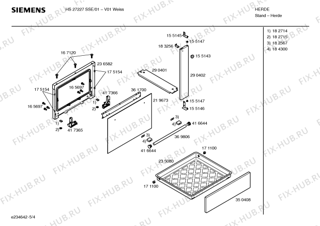 Взрыв-схема плиты (духовки) Siemens HS27227SSE - Схема узла 04