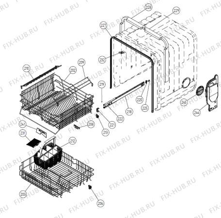 Взрыв-схема посудомоечной машины Gorenje D640 SDKO (900001139, DW20.2) - Схема узла 02