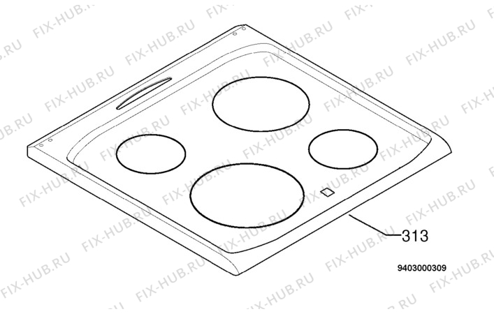 Взрыв-схема плиты (духовки) Electrolux EKC60350 - Схема узла Hob 271