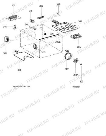 Взрыв-схема плиты (духовки) Electrolux EOB979K - Схема узла Functional parts