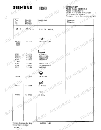 Схема №42 FM619K4 с изображением Сервисная инструкция для видеоэлектроники Siemens 00535311