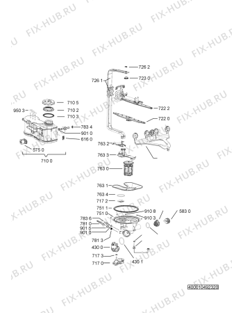 Взрыв-схема посудомоечной машины Whirlpool ADG 9620 FD - Схема узла