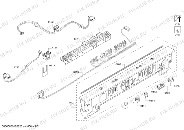 Схема №6 63013913015 Kenmore с изображением Регулировочный узел для посудомойки Bosch 00745729
