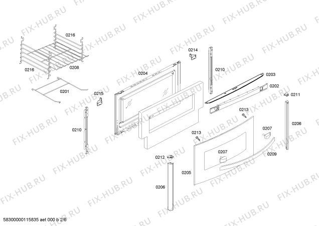 Взрыв-схема плиты (духовки) Bosch HEK43J31ED STYLE GRILL 76CM EMBUTIR - Схема узла 02