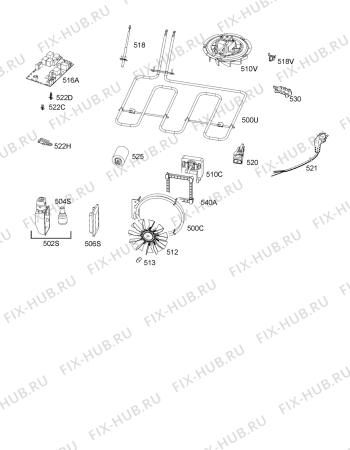 Взрыв-схема плиты (духовки) Aeg Electrolux KB7100000M - Схема узла Electrical equipment