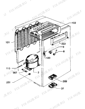 Взрыв-схема холодильника Zanussi Z6142T - Схема узла Cooling system 017