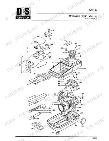 Схема №1 COMPACTO 1300  EX:2 с изображением Рукоятка для пылесоса DELONGHI EM1104