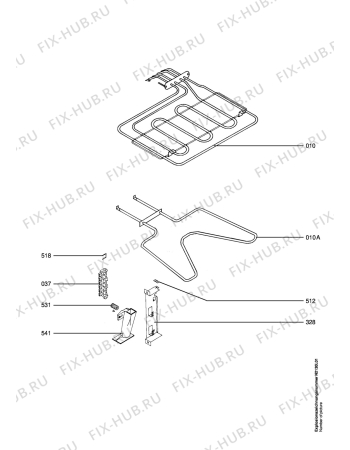 Взрыв-схема плиты (духовки) Aeg B81005-M2 - Схема узла Electrical equipment 268