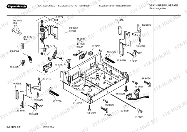 Взрыв-схема посудомоечной машины Kueppersbusch SGVKBH3 IGVC659.3 - Схема узла 05