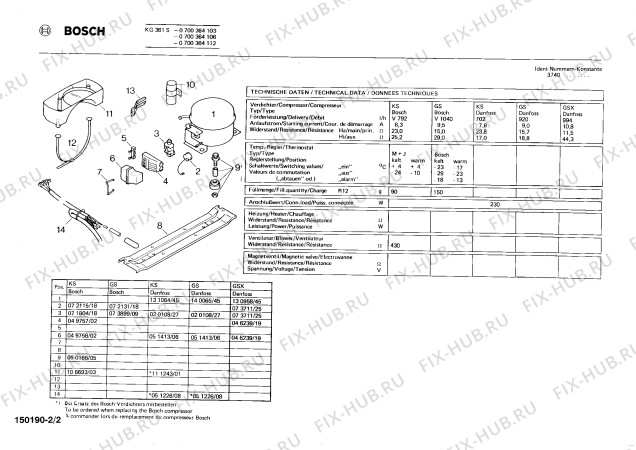 Взрыв-схема холодильника Bosch 0700364112 KG361S - Схема узла 02