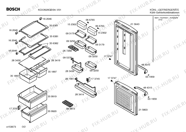 Схема №2 KGV2620 с изображением Петля двери для холодильника Bosch 00173717
