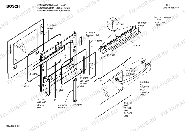 Схема №6 HBN4620GB с изображением Инструкция по эксплуатации для духового шкафа Bosch 00527564