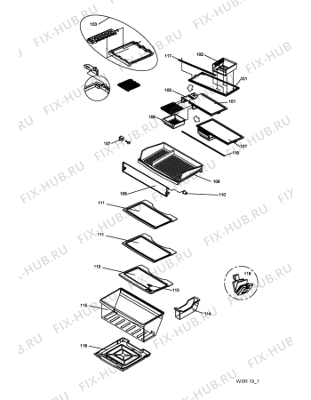 Схема №3 WSR 12 IX с изображением Колёсико для холодильной камеры Whirlpool 482000002086