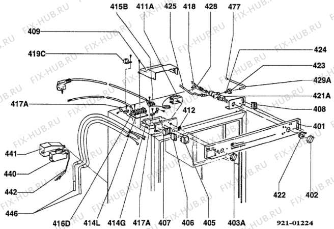 Взрыв-схема холодильника Electrolux RM4231 - Схема узла C20 Comb. armature  H