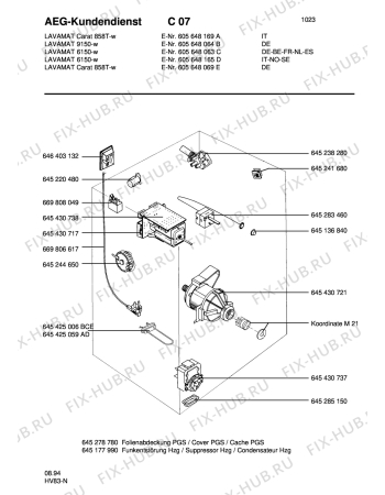 Взрыв-схема стиральной машины Aeg LAV9150-W - Схема узла Electrical equipment