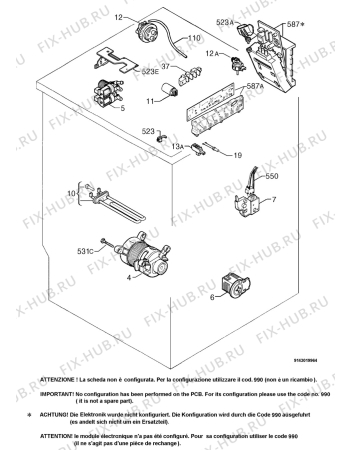 Взрыв-схема стиральной машины Zanussi Electrolux ZWD1470W - Схема узла Electrical equipment 268