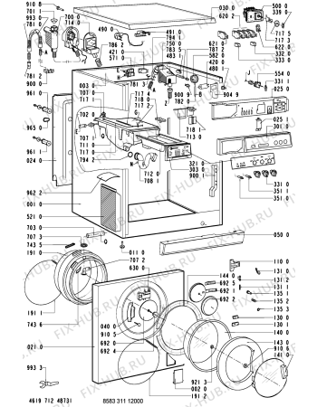 Схема №2 WTE 1732 W-NL с изображением Обшивка для стиральной машины Whirlpool 481245212519