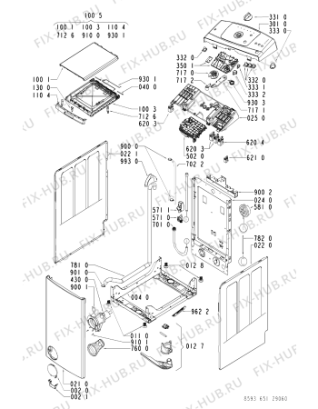 Схема №1 AWE 6516 с изображением Декоративная панель для стиралки Whirlpool 481245216702