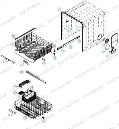 Взрыв-схема посудомоечной машины Pelgrim GVW780ONYP01 NL   -GVW780ONYP01 (401785, DW90.2) - Схема узла 02