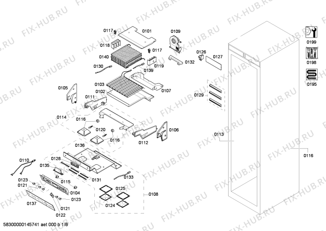 Схема №7 T36BT71FS с изображением Набор винтов для холодильника Bosch 00607340
