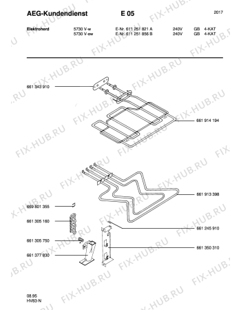 Взрыв-схема плиты (духовки) Aeg 5730V-W GB - Схема узла Section8